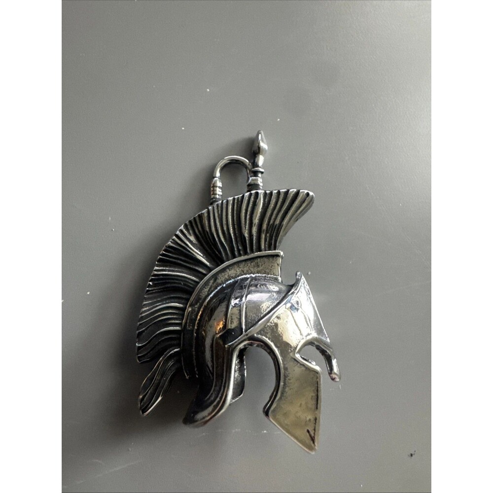 Spartan Helmet Stainless Steel Pendant 24 Inch Chain Biker Viking Men’s Fighter